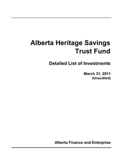 Alberta Heritage Savings Trust Fund