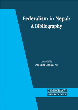 Federalism in Nepal: a Bibliography