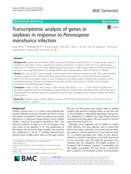 Transcriptomic Analysis of Genes in Soybean in Response To