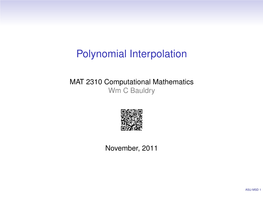 Polynomial Interpolation