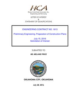 ENGINEERING CONTRACT NO. 1813 Preliminary Engineering