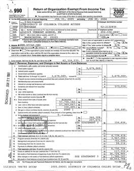 Return of Org Anization Exempt from Income Tax 2005