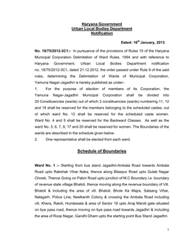 Schedule of Boundaries