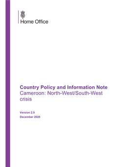 Country Policy and Information Note Cameroon: North-West/South-West Crisis