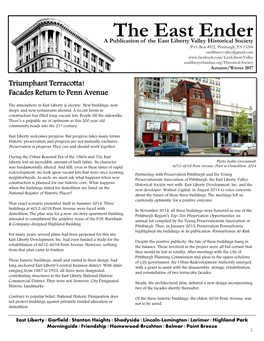 The East Ender a Publication of the East Liberty Valley Historical Society East Liberty Valley P.O