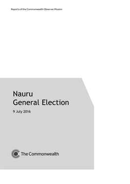 Nauru General Election 9 July 2016