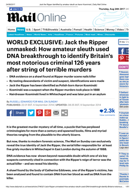 Jack the Ripper Unmasked