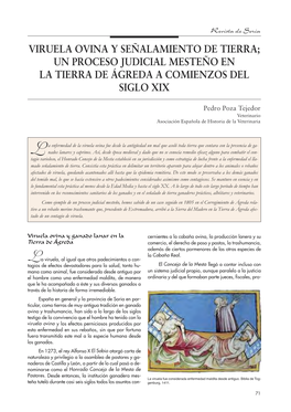 Viruela Ovina Y Señalamiento De Tierra: Un Proceso Judicial Mesteño En La Tierra De Ágreda A