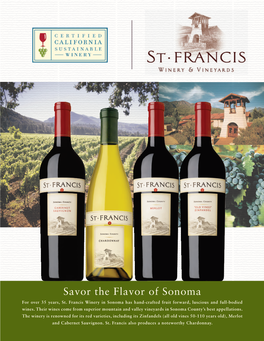 Savor the Flavor of Sonoma for Over 35 Years, St