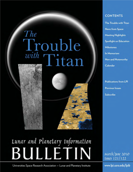 Lunar and Planetary Information Bulletin, Issues 121/122