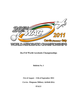 26Th FAI World Aerobatic Championships