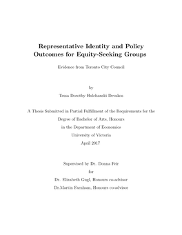 Representative Identity and Policy Outcomes for Equity-Seeking Groups