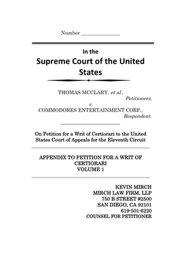 Appendix to Petition for a Writ of Certiorari Volume 1