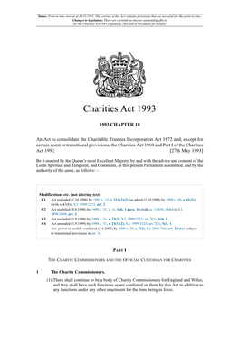 Charities Act 1993 (Repealed)