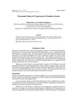 Taxonomic Status of Cyperaceae of Southern Assam