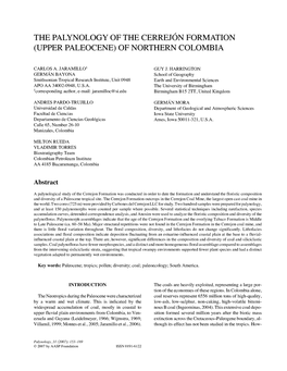 The Palynology of the Cerrejon Formation (Upper Paleocene) of Northern Colombia