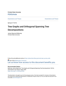 Tree Graphs and Orthogonal Spanning Tree Decompositions