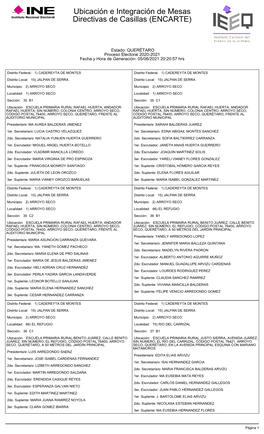 Ubicación E Integración De Mesas Directivas De Casillas (ENCARTE)