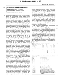 Silverman, Daniel (2005). “The Phonology of Chinantecan