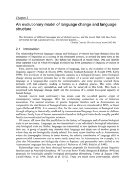 An Evolutionary Model of Language Change and Language Structure