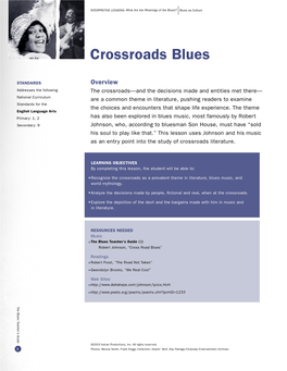 Crossroads Blues Times and Lengths