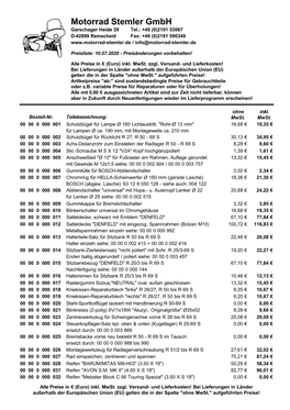 Download Preisliste