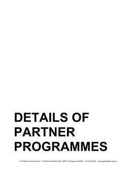 List of Partner Programmes 2012