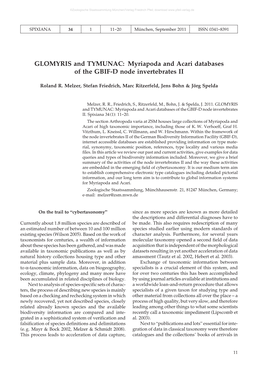 Myriapoda and Acari Databases of the GBIF-D Node Invertebrates II