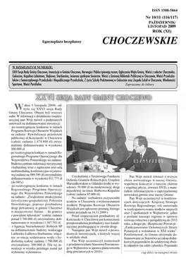 Wieści Choczewskie Nr 10/11 (116/117) PAŹDZIERNIK/LISTOPAD 2009 ISSN 1508-5864S