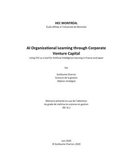 AI Organizational Learning Through Corporate Venture Capital Using CVC As a Tool for Artificial Intelligence Learning in France and Japan