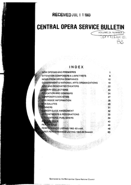 Central Opera Service Bulletin Volume 24