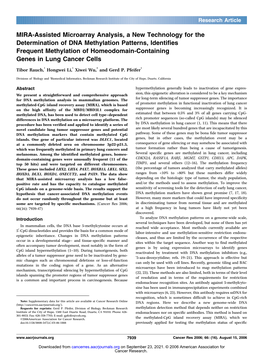 MIRA-Assisted Microarray Analysis, a New Technology for The