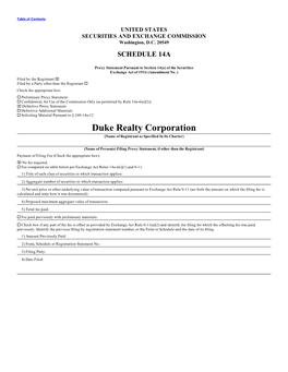 Duke Realty Corporation (Name of Registrant As Specified in Its Charter)