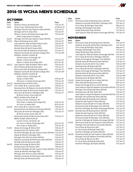 2014-15 Wcha Men's Schedule