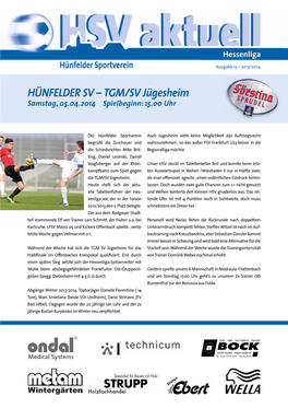 TGM/SV Jügesheim Samstag, 05.04.2014 Spielbeginn: 15.00 Uhr