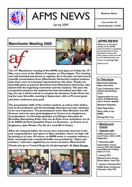 AFMS NEWS Business Name Issue Number 56 Spring 2009 Charity Number 327706