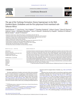 The Age of the Tashinga Formation (Karoo Supergroup) in the Mid- Zambezi Basin, Zimbabwe and the ﬁrst Phytosaur from Mainland Sub- Saharan Africa