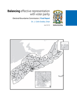 Balancing Effective Representation with Voter Parity Electoral Boundaries Commission / Final Report Dr