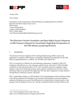 The Electronic Frontier Foundation and Open Rights Group's