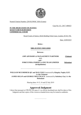 High Court Judgment Template