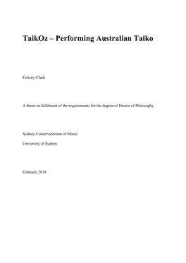Thesis in Fulfilment of the Requirements for the Degree of Doctor of Philosophy