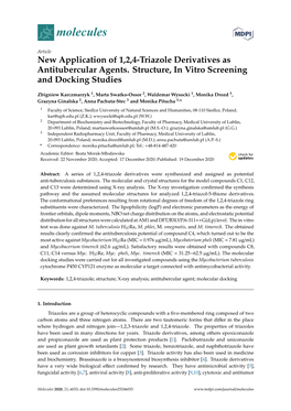 New Application of 1,2,4-Triazole Derivatives As Antitubercular Agents