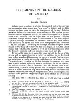Documents on the Building of Valletta