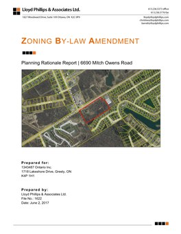 Zoning By-Law Amendment