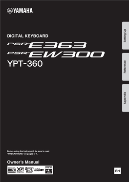 PSR-E363, PSR-EW300, YPT-360 Owner's Manual