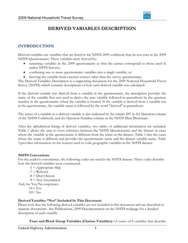 Derived Variables Description