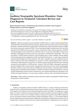 Auditory Neuropathy Spectrum Disorders: from Diagnosis to Treatment: Literature Review and Case Reports