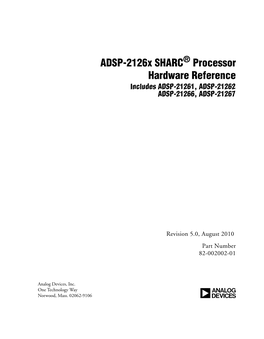 ADSP-2126X SHARC Processor Hardware Reference, Revision