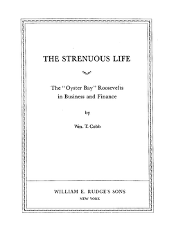 The Strenuous Life