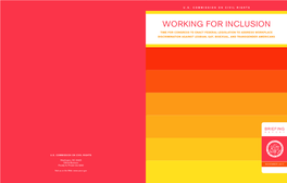 Working for Inclusion: Time for Congress to Enact Federal Legislation to Address Workplace Discrimination Against Lesbian, Gay, Bisexual, and Transgender Americans